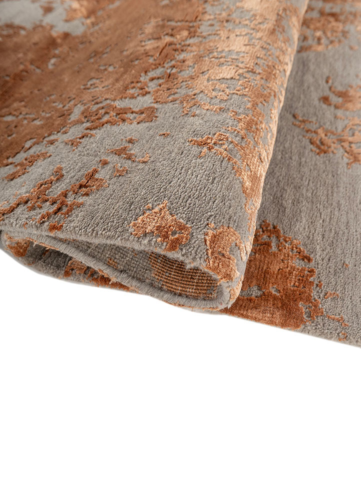 project error by kavi grey and black wool and bamboo silk hand knotted Rug - FoldShot