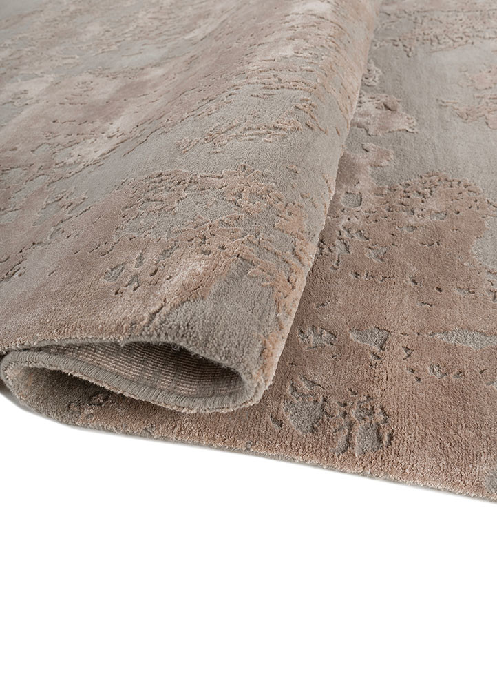 project error by kavi grey and black wool and bamboo silk hand knotted Rug - FoldShot