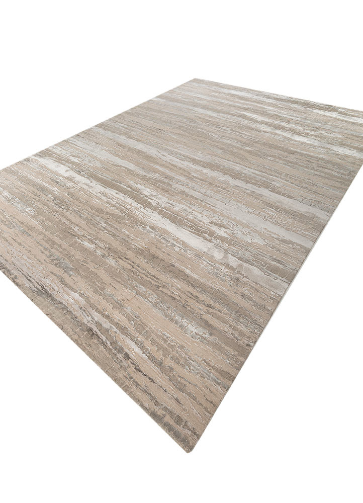 chaos theory by kavi grey and black wool and bamboo silk hand knotted Rug - FoldShot