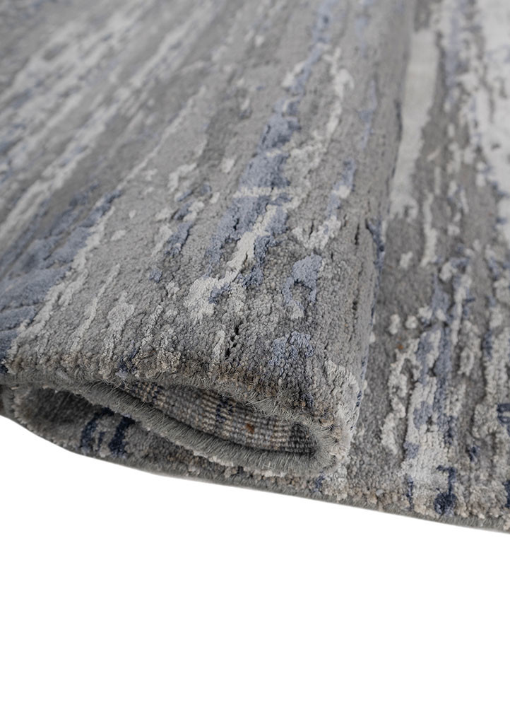 chaos theory by kavi grey and black wool and bamboo silk hand knotted Rug - FoldShot chaos theory by kavi grey and black wool and bamboo silk hand knotted Rug - FoldShot