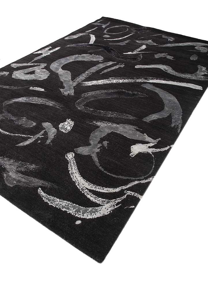 free verse by kavi blue wool and bamboo silk hand knotted Rug - FoldShot