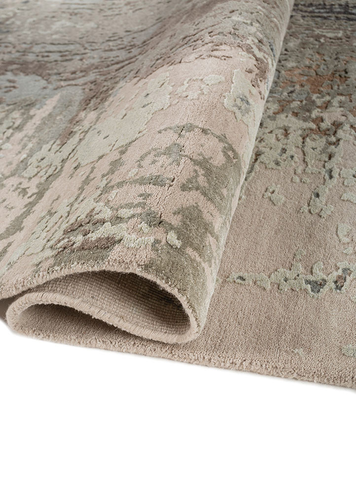 project error by kavi blue wool and bamboo silk hand knotted Rug - FoldShot