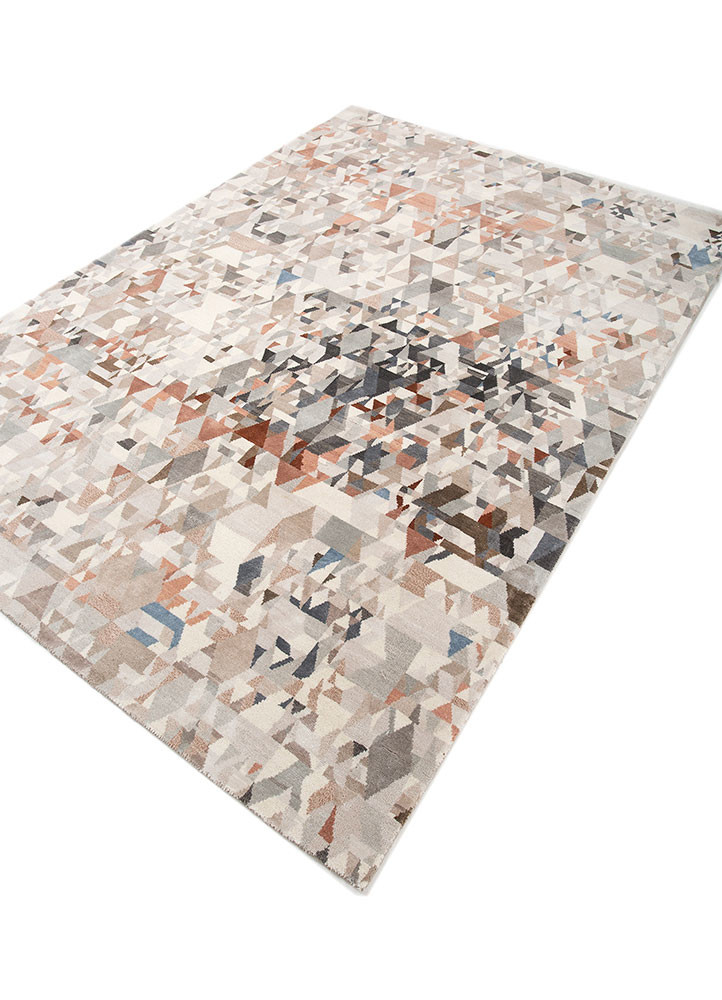 chaos theory by kavi ivory wool and bamboo silk hand knotted Rug - FoldShot chaos theory by kavi ivory wool and bamboo silk hand knotted Rug - FoldShot