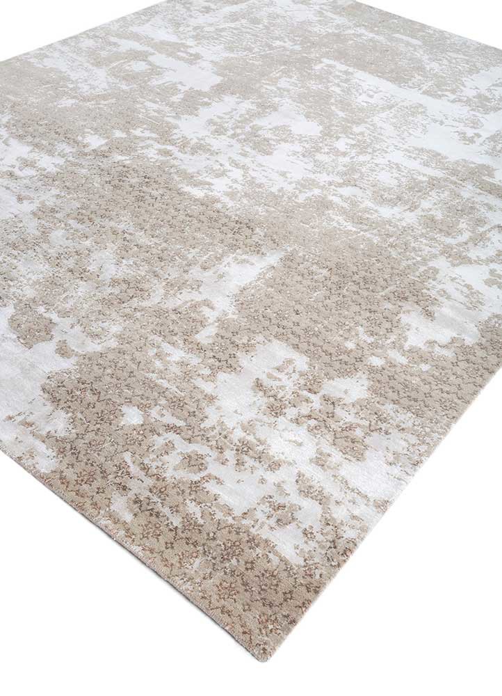 hidden by kavi ivory wool and bamboo silk hand knotted Rug - FoldShot