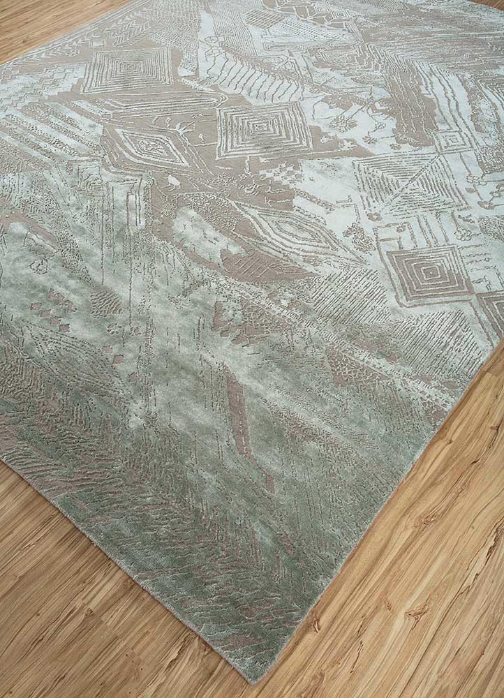 chaos theory by kavi ivory wool and bamboo silk hand knotted Rug - FoldShot chaos theory by kavi ivory wool and bamboo silk hand knotted Rug - FoldShot