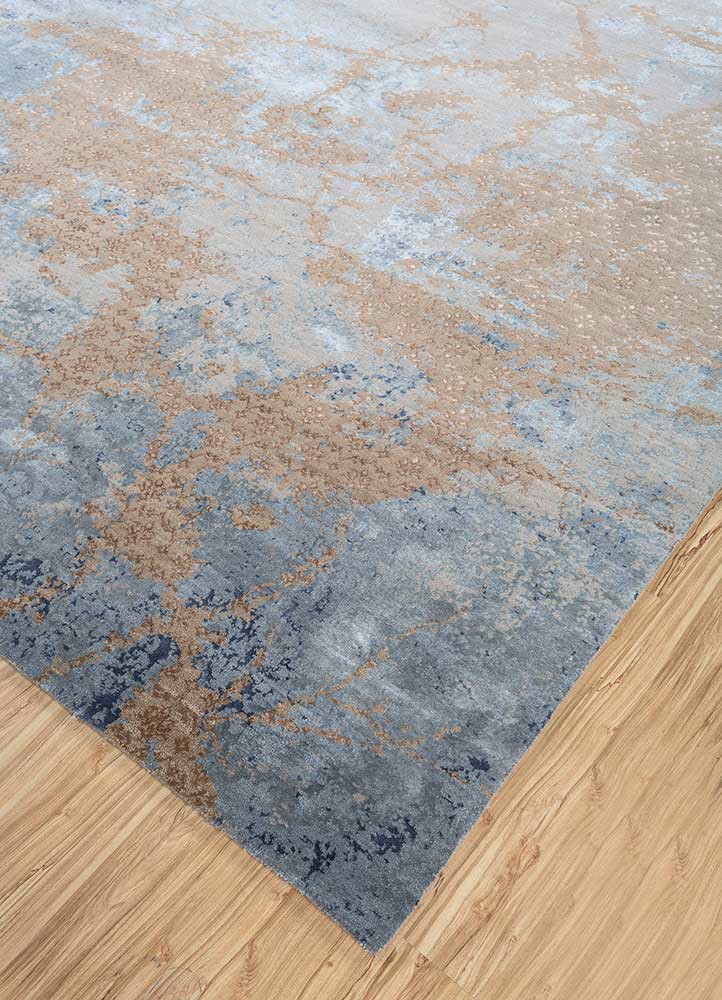 hidden by kavi grey and black wool and bamboo silk hand knotted Rug - FoldShot hidden by kavi grey and black wool and bamboo silk hand knotted Rug - FoldShot