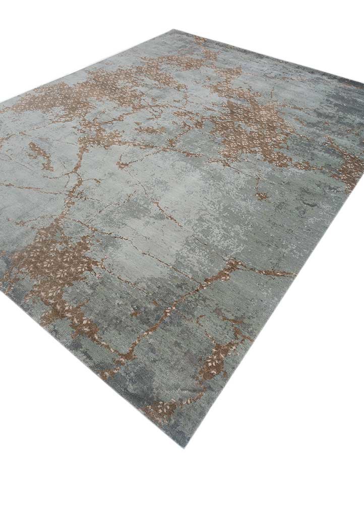 hidden by kavi blue wool and bamboo silk hand knotted Rug - FoldShot hidden by kavi blue wool and bamboo silk hand knotted Rug - FoldShot