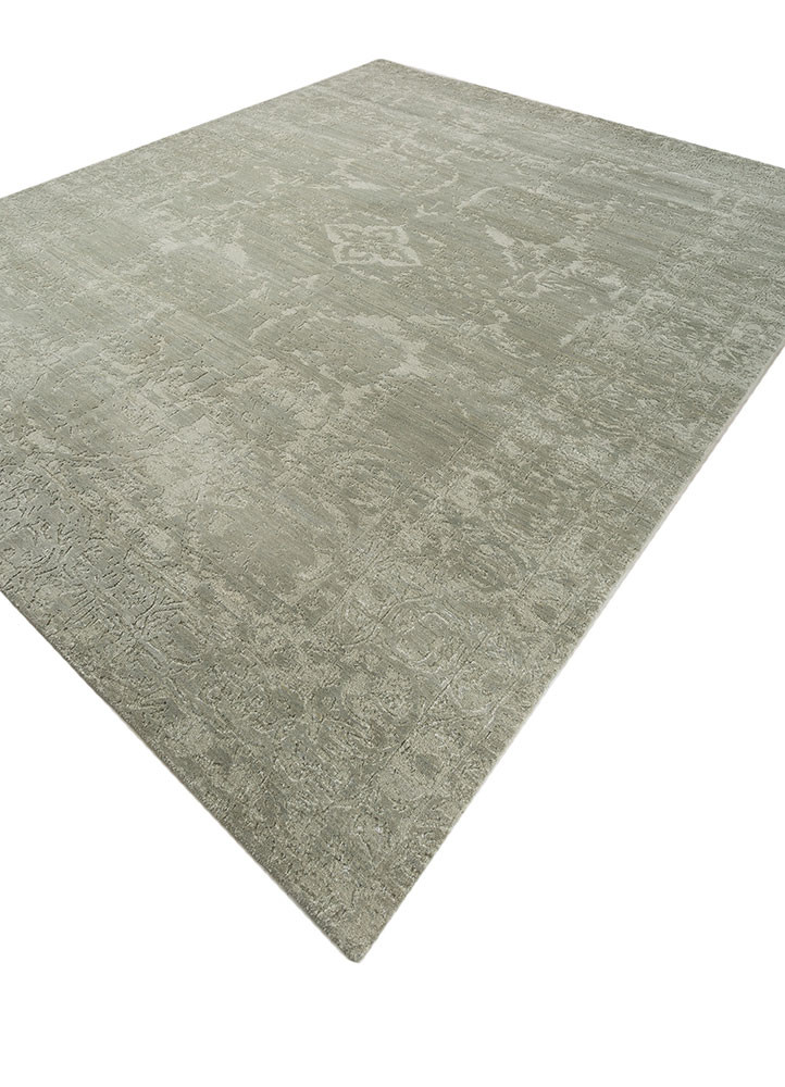 hidden by kavi green wool and bamboo silk hand knotted Rug - FoldShot hidden by kavi green wool and bamboo silk hand knotted Rug - FoldShot