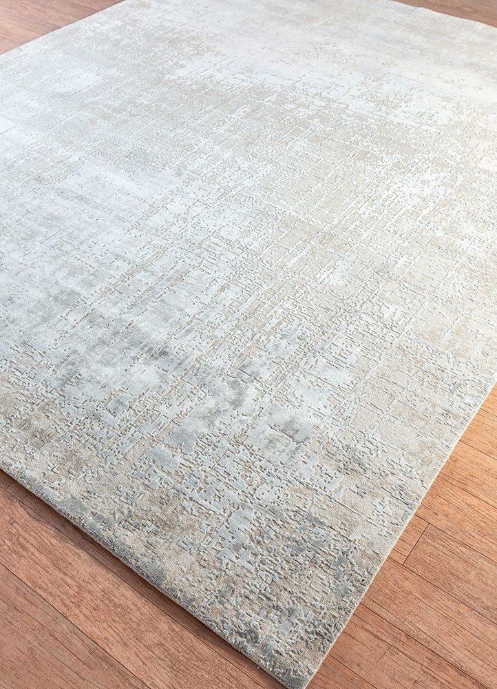 chaos theory by kavi ivory wool and bamboo silk hand knotted Rug - FoldShot chaos theory by kavi ivory wool and bamboo silk hand knotted Rug - FoldShot