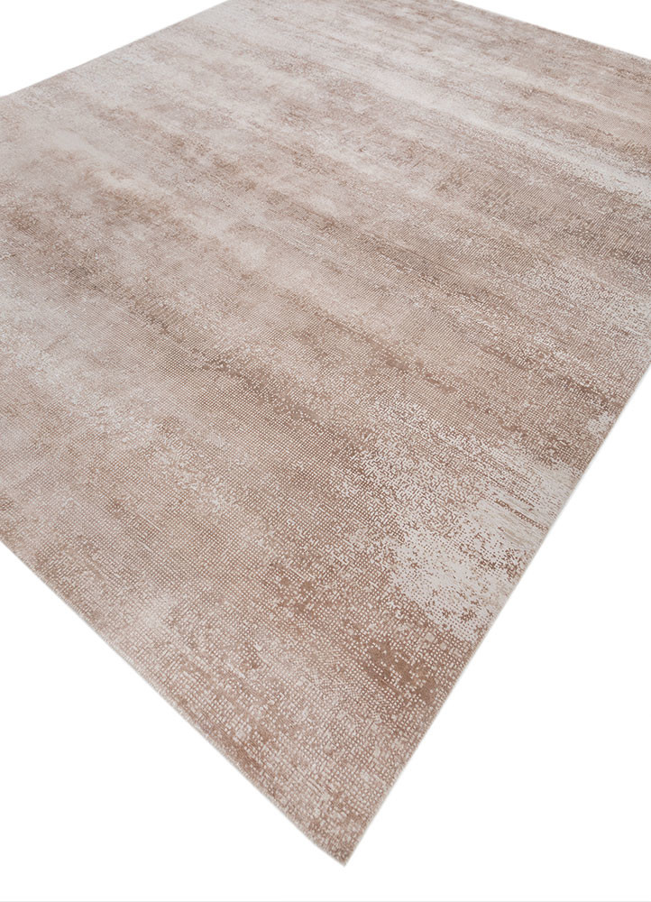afterglow by kavi ivory wool and bamboo silk hand knotted Rug - FoldShot