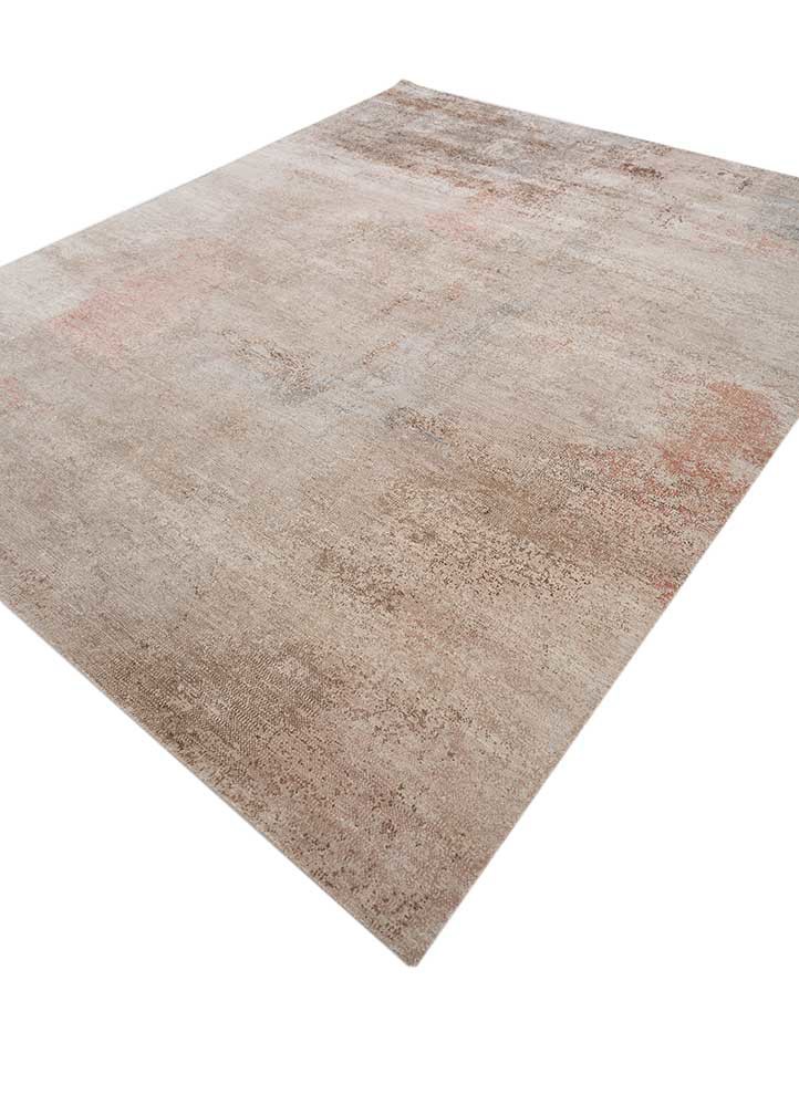 afterglow by kavi ivory wool and bamboo silk hand knotted Rug - FoldShot