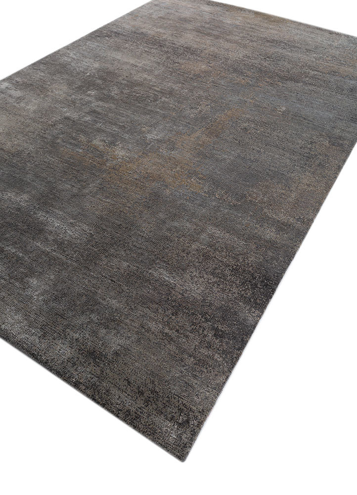 afterglow by kavi grey and black wool and bamboo silk hand knotted Rug - FoldShot afterglow by kavi grey and black wool and bamboo silk hand knotted Rug - FoldShot
