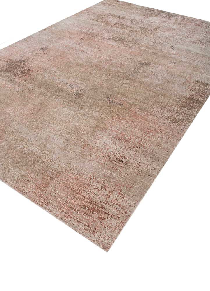 afterglow by kavi beige and brown wool and bamboo silk hand knotted Rug - FoldShot