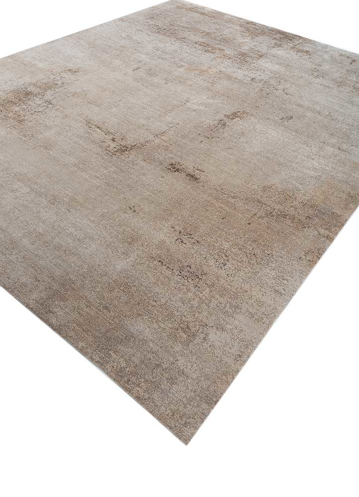 afterglow by kavi ivory wool and bamboo silk hand knotted Rug - FoldShot