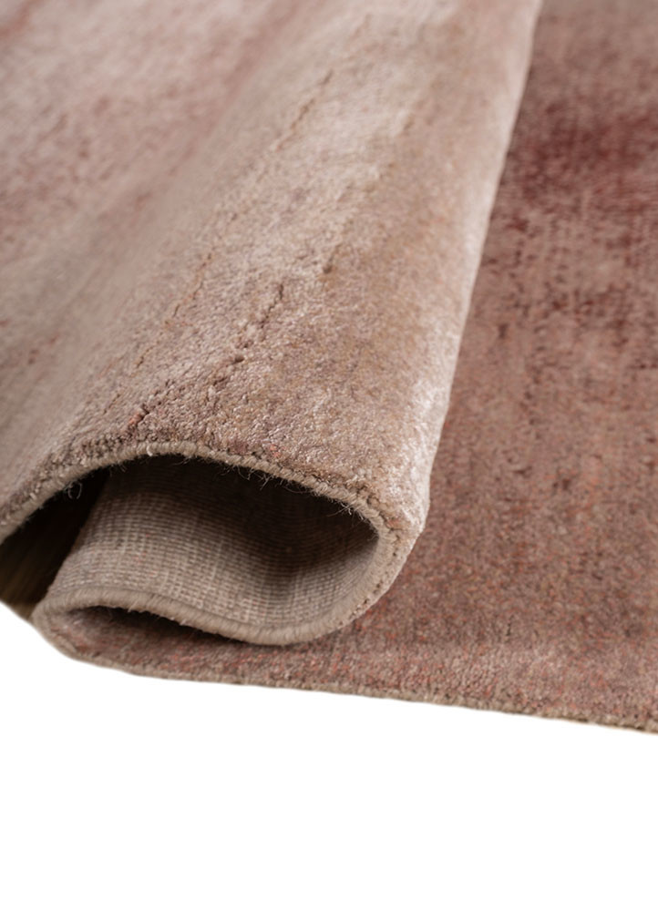 afterglow by kavi red and orange wool and bamboo silk hand knotted Rug - FoldShot