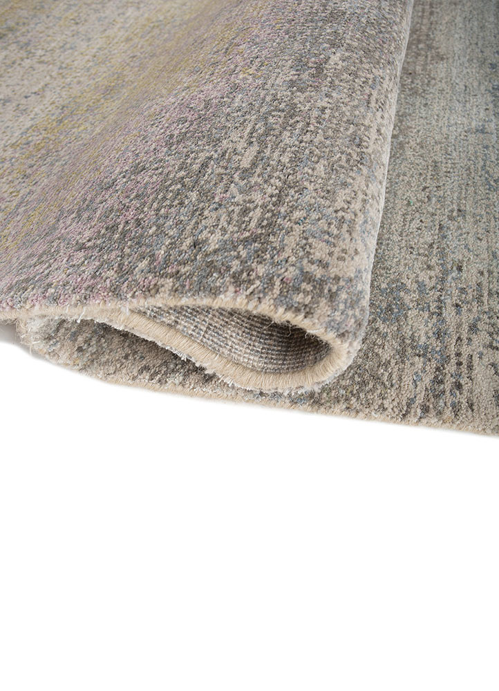 afterglow by kavi grey and black wool and bamboo silk hand knotted Rug - FoldShot