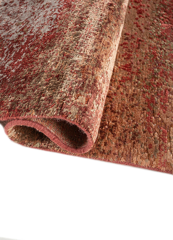 afterglow by kavi red and orange wool and bamboo silk hand knotted Rug - FoldShot afterglow by kavi red and orange wool and bamboo silk hand knotted Rug - FoldShot