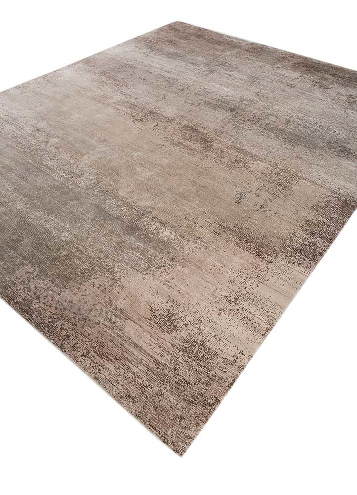 afterglow by kavi ivory wool and bamboo silk hand knotted Rug - FoldShot
