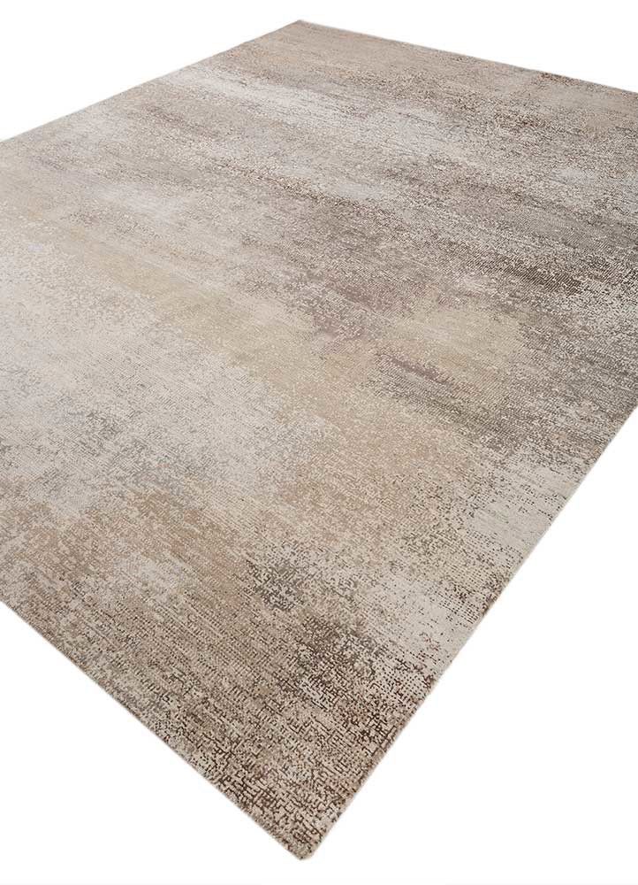 afterglow by kavi ivory wool and bamboo silk hand knotted Rug - FoldShot