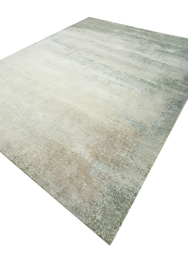 afterglow by kavi green wool and bamboo silk hand knotted Rug - FoldShot afterglow by kavi green wool and bamboo silk hand knotted Rug - FoldShot