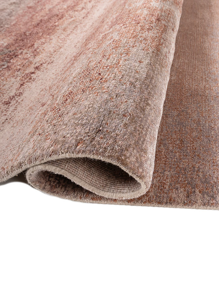 afterglow by kavi red and orange wool and bamboo silk hand knotted Rug - FoldShot