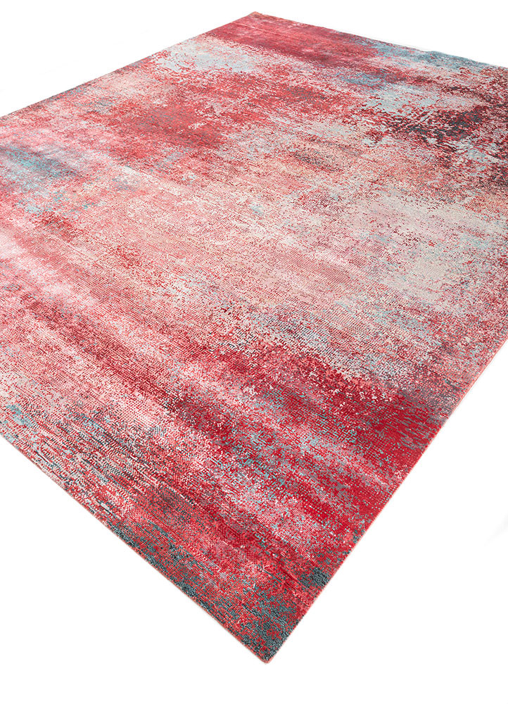afterglow by kavi red and orange wool and bamboo silk hand knotted Rug - FoldShot afterglow by kavi red and orange wool and bamboo silk hand knotted Rug - FoldShot