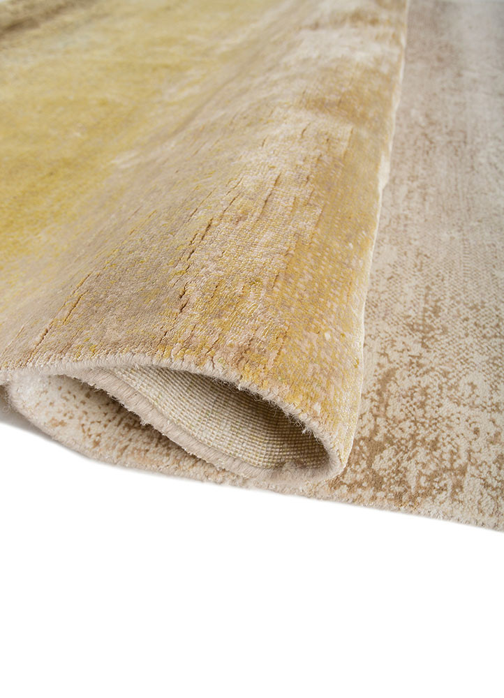 afterglow by kavi green wool and bamboo silk hand knotted Rug - FoldShot