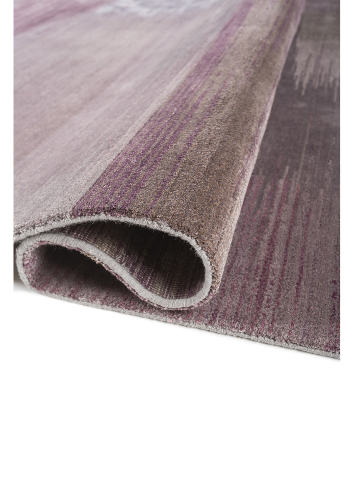 afterglow by kavi pink and purple wool and bamboo silk hand knotted Rug - FoldShot afterglow by kavi pink and purple wool and bamboo silk hand knotted Rug - FoldShot