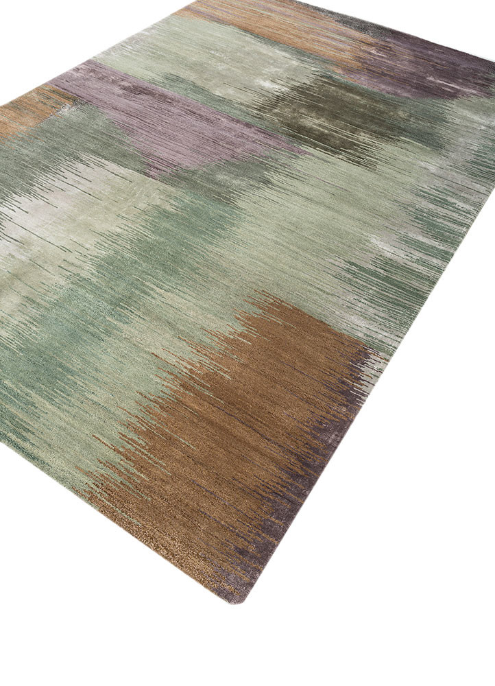 afterglow by kavi green wool and bamboo silk hand knotted Rug - FoldShot afterglow by kavi green wool and bamboo silk hand knotted Rug - FoldShot