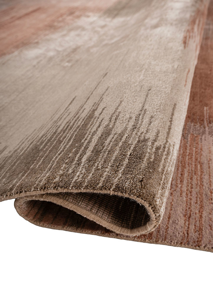 afterglow by kavi red and orange wool and bamboo silk hand knotted Rug - FoldShot afterglow by kavi red and orange wool and bamboo silk hand knotted Rug - FoldShot