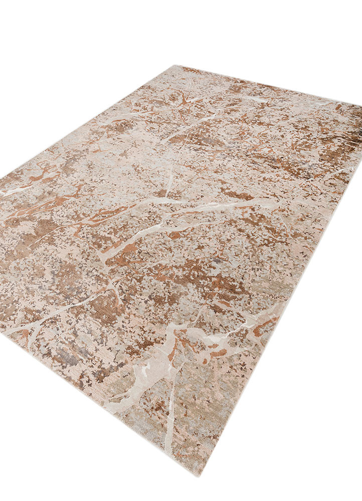 urban pause by kavi pink and purple wool and bamboo silk hand knotted Rug - FoldShot urban pause by kavi pink and purple wool and bamboo silk hand knotted Rug - FoldShot