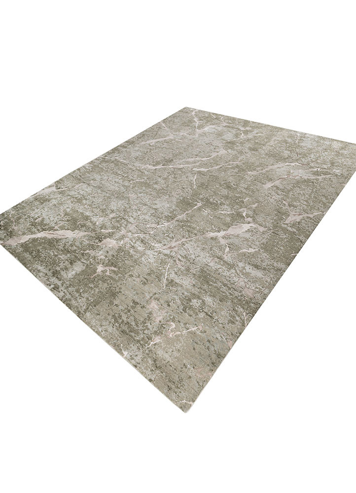 urban pause by kavi green wool and bamboo silk hand knotted Rug - FoldShot urban pause by kavi green wool and bamboo silk hand knotted Rug - FoldShot