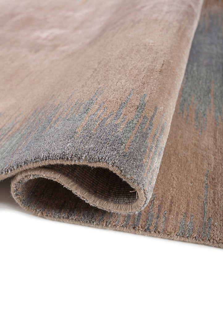 afterglow by kavi pink and purple wool and bamboo silk hand knotted Rug - FoldShot