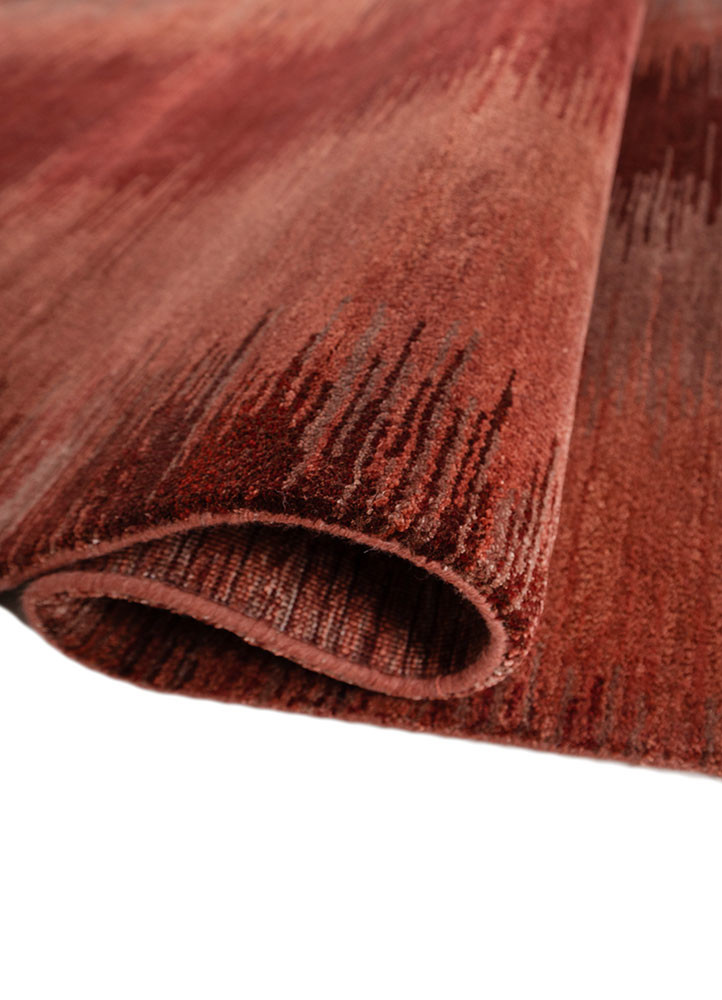 afterglow by kavi red and orange wool and bamboo silk hand knotted Rug - FoldShot afterglow by kavi red and orange wool and bamboo silk hand knotted Rug - FoldShot