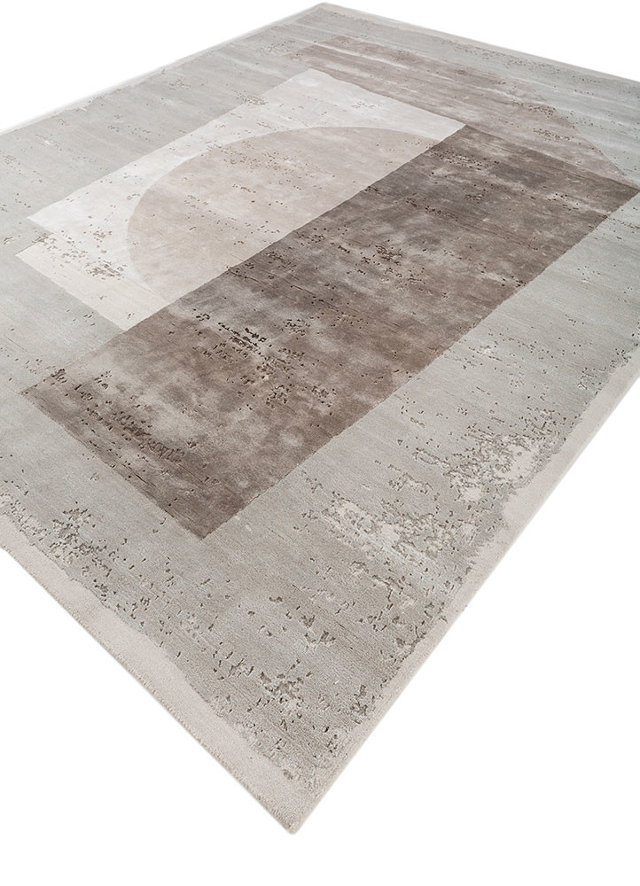 aakar by kavi grey and black wool and bamboo silk hand knotted Rug - FoldShot aakar by kavi grey and black wool and bamboo silk hand knotted Rug - FoldShot