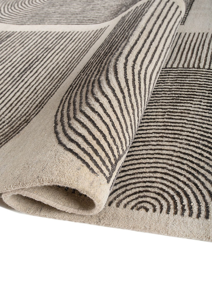 azalea ivory wool and bamboo silk hand knotted Rug - FoldShot