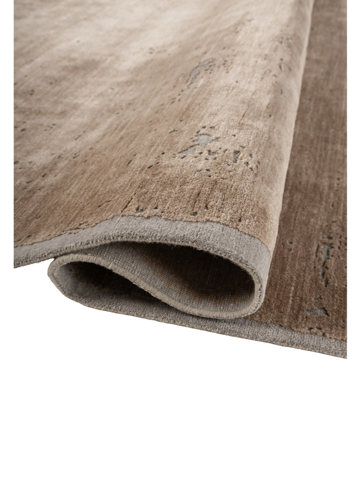 aprezo beige and brown tencil hand knotted Rug - FoldShot aprezo beige and brown tencil hand knotted Rug - FoldShot