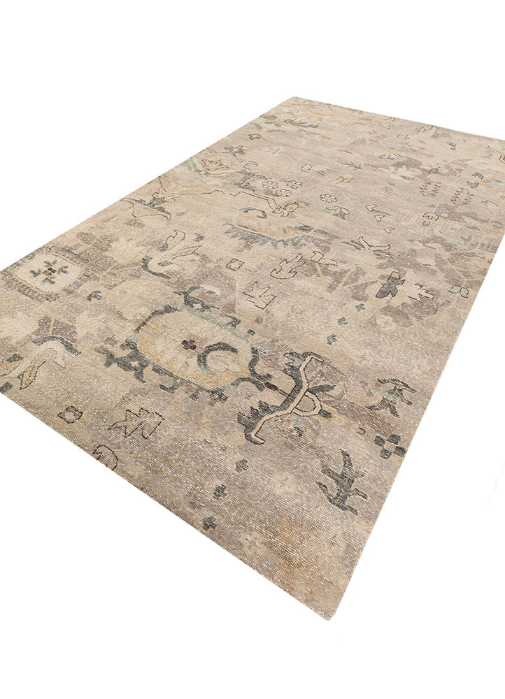 erbe ivory wool hand knotted Rug - FoldShot erbe ivory wool hand knotted Rug - FoldShot