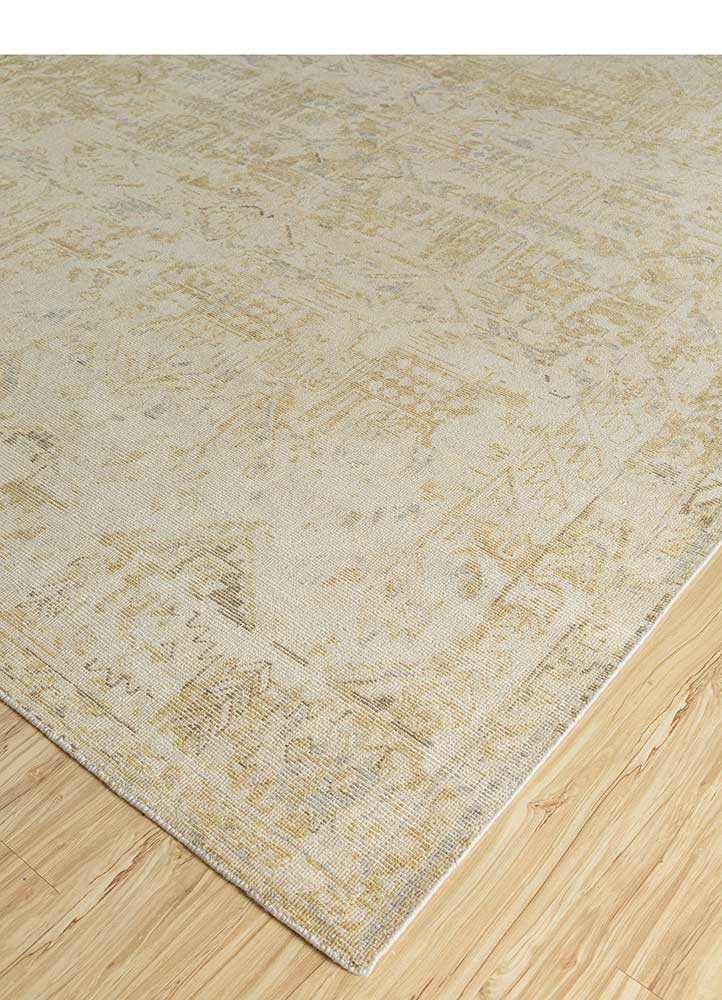 erbe gold wool hand knotted Rug - FoldShot
