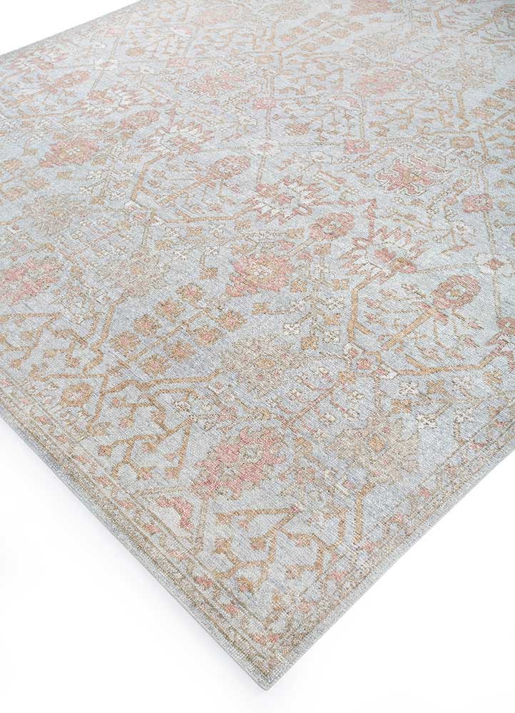 erbe blue wool hand knotted Rug - FoldShot