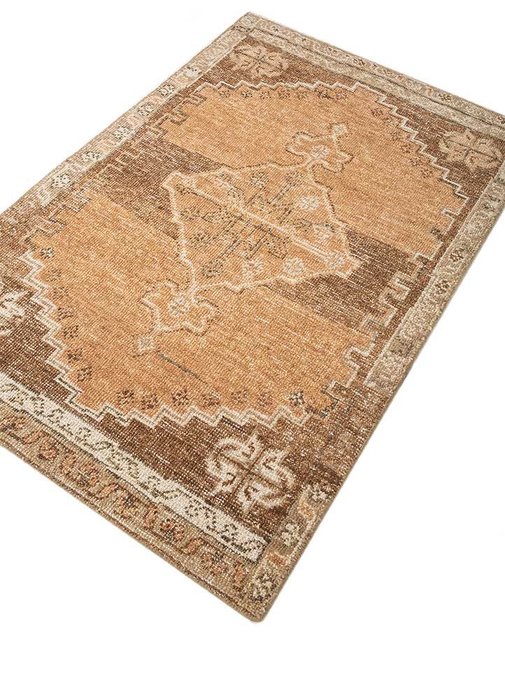 thyme red and orange wool hand knotted Rug - FoldShot