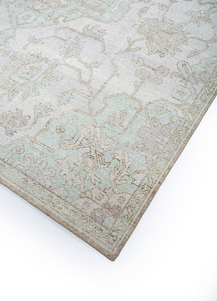 erbe blue wool hand knotted Rug - FoldShot erbe blue wool hand knotted Rug - FoldShot