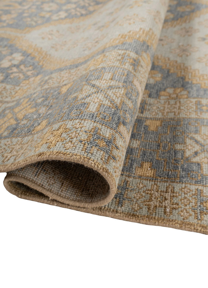 erbe blue wool hand knotted Rug - FoldShot