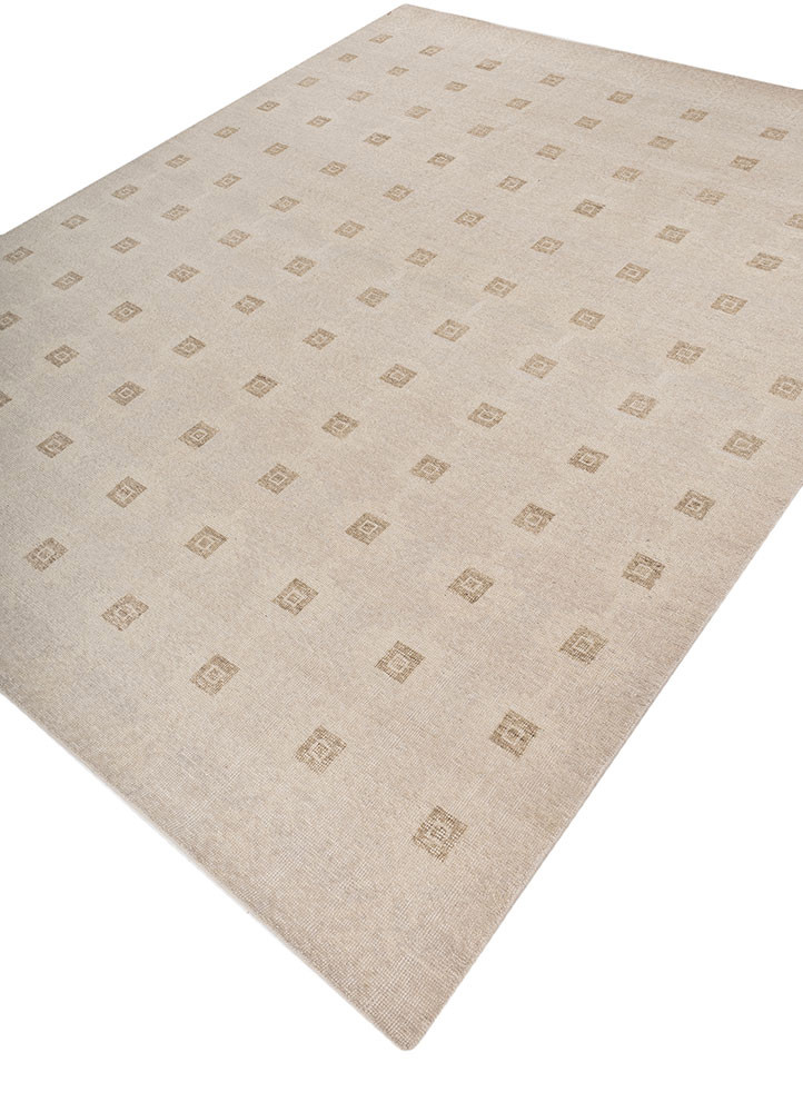 erbe ivory wool hand knotted Rug - FoldShot