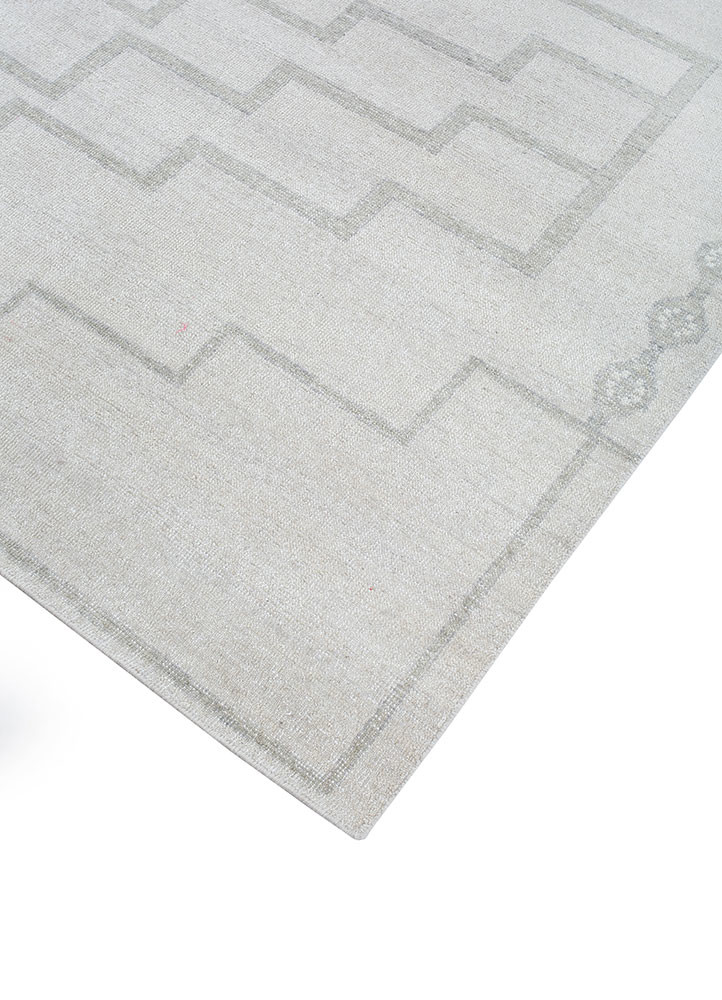 thyme ivory wool hand knotted Rug - FoldShot