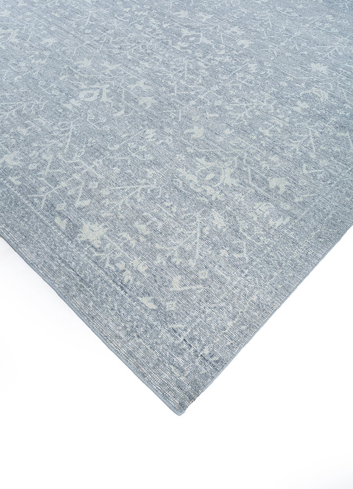 erbe blue wool hand knotted Rug - FoldShot
