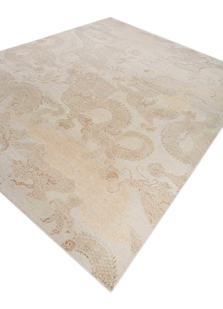 erbe ivory wool hand knotted Rug - FoldShot erbe ivory wool hand knotted Rug - FoldShot