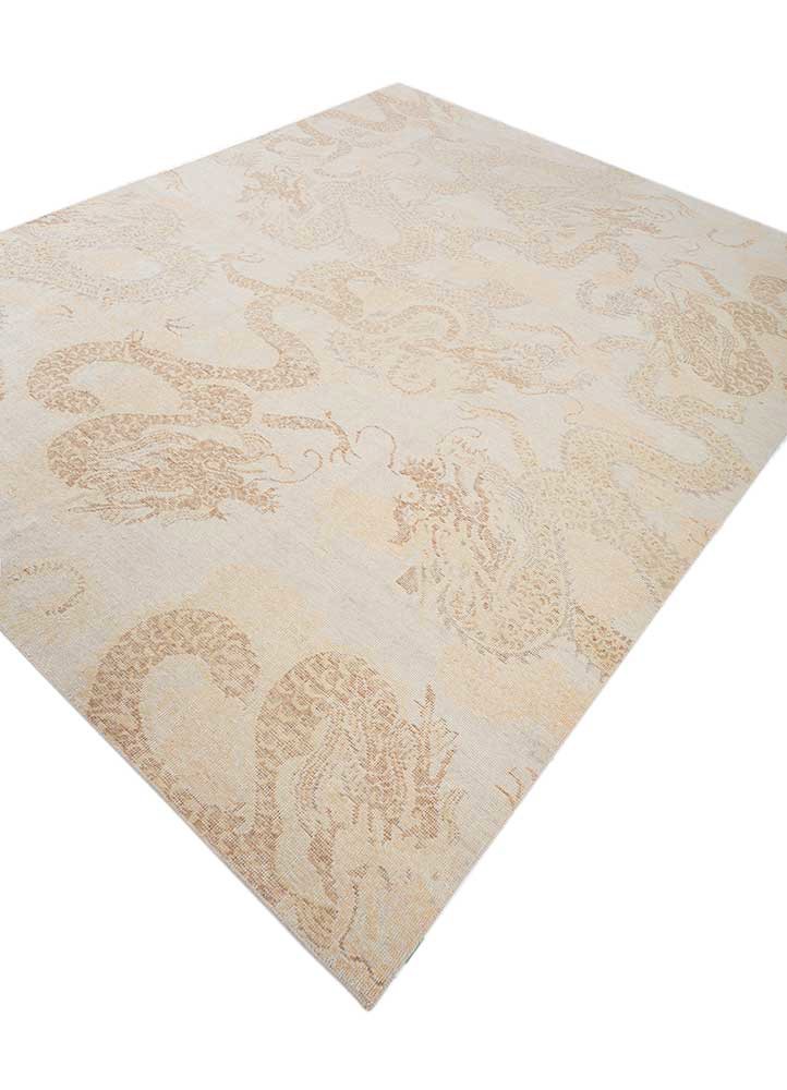erbe ivory wool hand knotted Rug - FoldShot erbe ivory wool hand knotted Rug - FoldShot