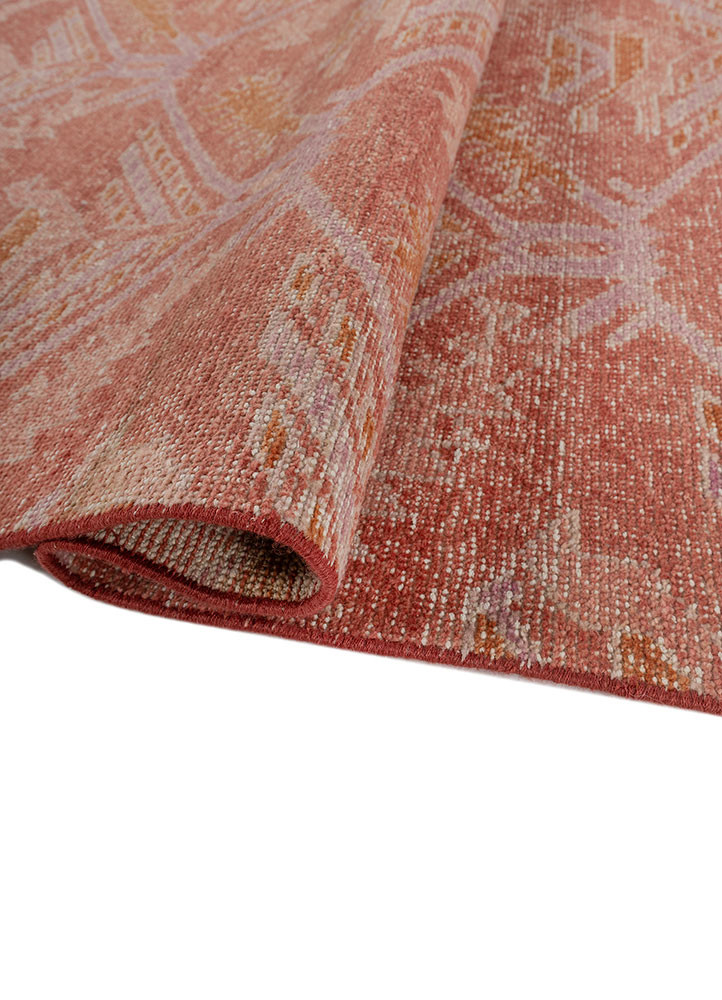 erbe red and orange wool hand knotted Rug - FoldShot erbe red and orange wool hand knotted Rug - FoldShot
