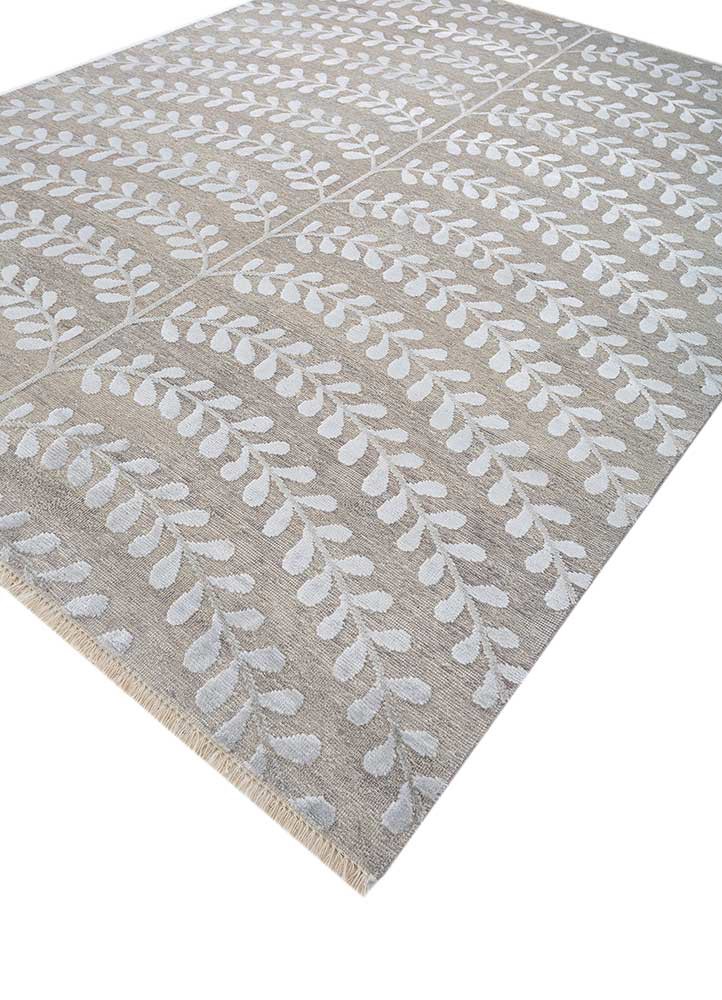 pansy grey and black wool and bamboo silk hand knotted Rug - FoldShot